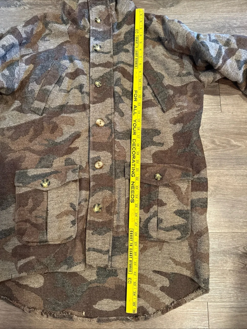Weatherby Camo Field Coat Hunting Jacket size XL with Pants Size 36 Wool